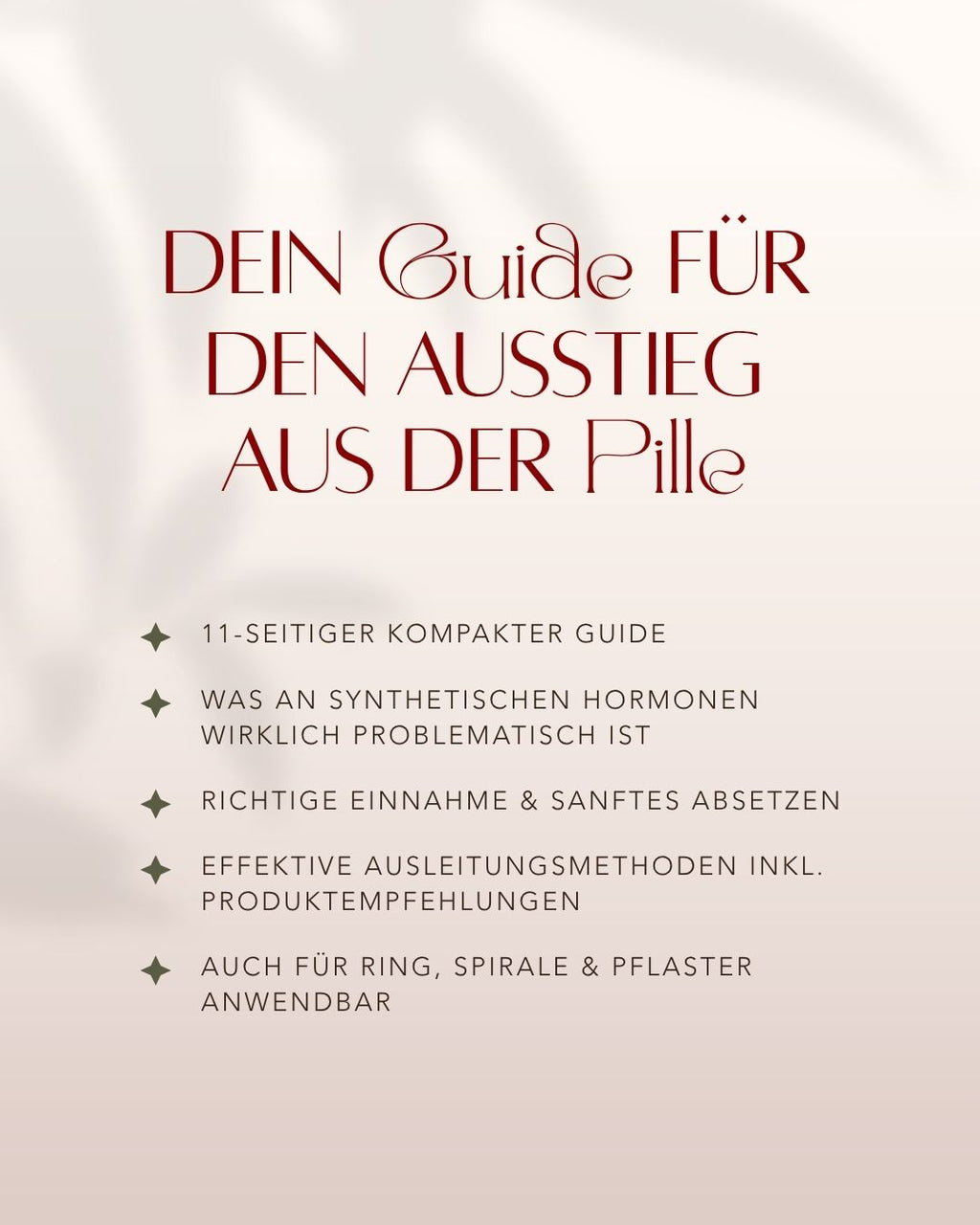 PILL EXIT - Die Pille richtig einnehmen, absetzen, ausleiten - dein Guide