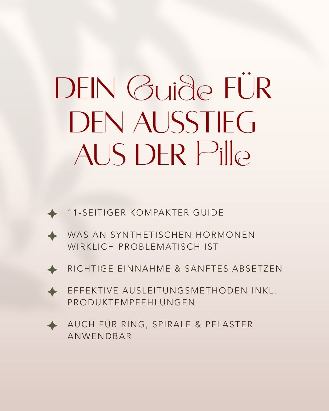PILL EXIT - Die Pille richtig einnehmen, absetzen, ausleiten - dein Guide